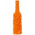 Urban Trends Collection Ceramic Round Bottle Vase With Wrinkled Sides- Large - Orange 24438